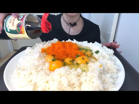 【ASMR 咀嚼音】酢飯卵かけご飯！Rice with egg！