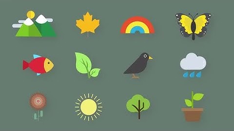Nature Animated Icons Pack Stock Motion Graphics