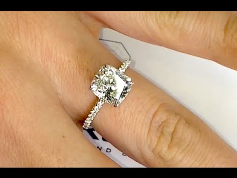 2 50 Ct Cushion Cut Diamond Engagement Ring Youtube