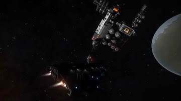 Elite Dangerous: Python approaching Outpost (Debug Camera View)