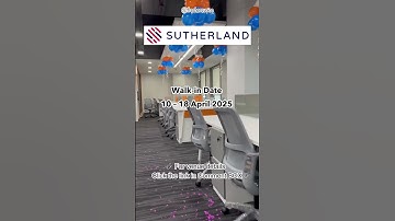 Sutherland Walk-in Drive 2025 #walkin #freshers #careers#sutherland #jobs #shorts #applynow