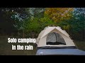 Rainy Night Solo Camping in My Backyard