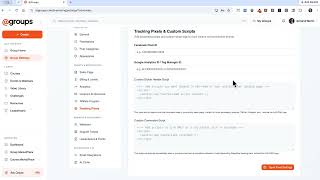 atGroups - Group Settings - Tracking Pixels