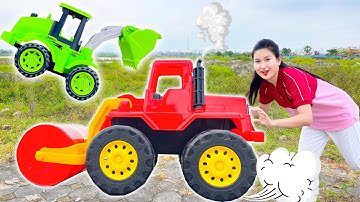 Changcady và cuộc thi các loại xe :  xe máy xúc , xe lu, xe trộn bê tông - Cam Cam TV