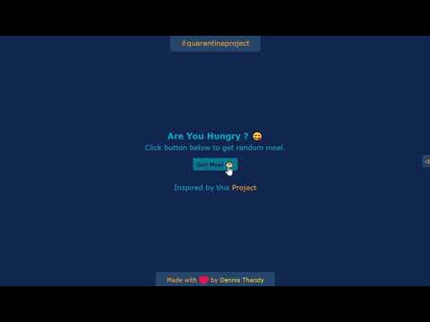 Meal Generator - HTML, CSS, JS