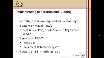 Java Break - Enabling Data Replication and Auditing for PRO/5, Visual PRO/5, and BBj