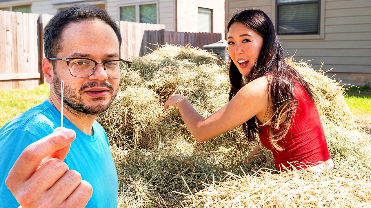 Extra Emily & Erobb Try Finding a Needle in a Haystack!