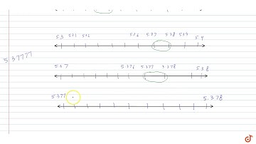 Visualize the representation of `5. 3 bar7` on the number line upto 5 decimal places, that is, u...