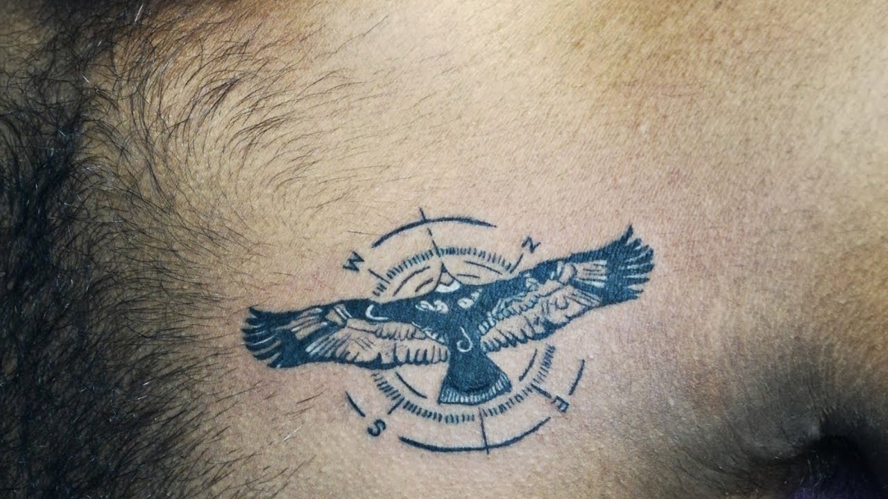 Eagle Compass Tattoo on chest | INKED TATTOOS |#tattoo #youtube - YouTube