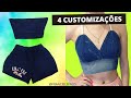 DIY 4 IDEIAS DE CUSTOMIZAÇÃO DE ROUPAS | FAÇA VOCÊ MESMA | CROPPED COM CALÇA JEANS | DIY LOOK SHEIN