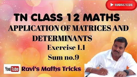 TNSCERT CLASS 12 MATHS | #class12maths #matrices #determinant @ravismathssolutions