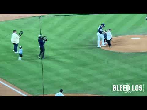Dodgers Joe Kelly's son Knox throws out the first pitch on Mariachi Joe bobblehead night
