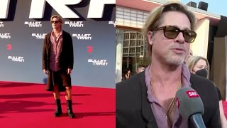 Brad Pitt Wears a SKIRT at 'Bullet Train' Premiere