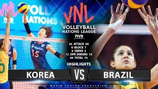 Lincoln, nebraska, usa (june 5, 2019) – brazil answered its loss on
tuesday to germany with a convincing 3-0 (25-17, 25-16, 25-11) victory
over korea wedn...