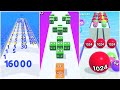 2048 Race Battle! Jelly Run vs Ball Run vs Number Master | Record 64f vs 128A 34K