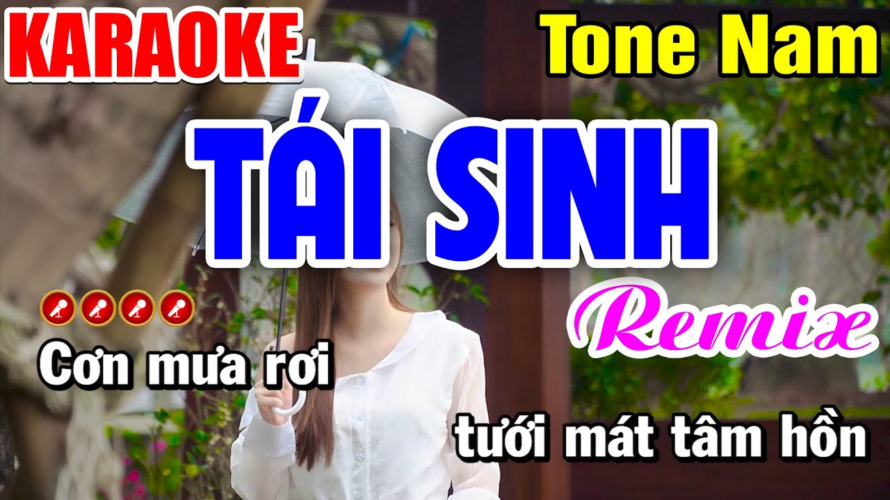TÁI SINH Karaoke REMIX Tone Nam ( Dễ Hát Nhất )  | Tình Trần Karaoke