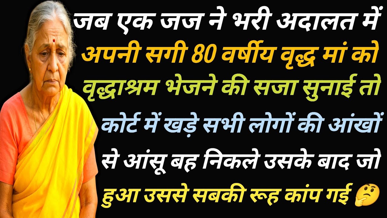 जज ने भरी अदालत में अपनी 80 वर्षीय वृद्ध मां को वृद्धाश्रम भेजने की सजा सुनाई😱उसके बाद जो हुआ उससे🤔