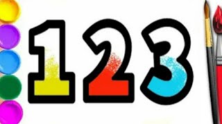 draw a number 123 for children | нарисовать цифра для детей | bolalar uchun raqamlar chizish |