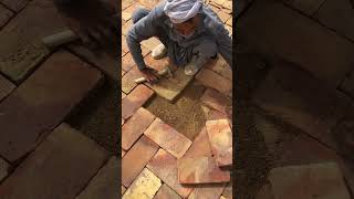 Brick floor tile fixing.#shorts #satisfying #construction