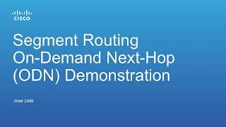 Segment Routing On-Demand Next-hop (ODN) Demo