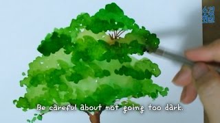 Eng Subtitle] 수채화로 나무 그리기(How To Draw A Tree In Watercolor) - Youtube