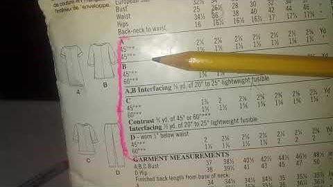 Reading a Commercial Pattern Envelope Back