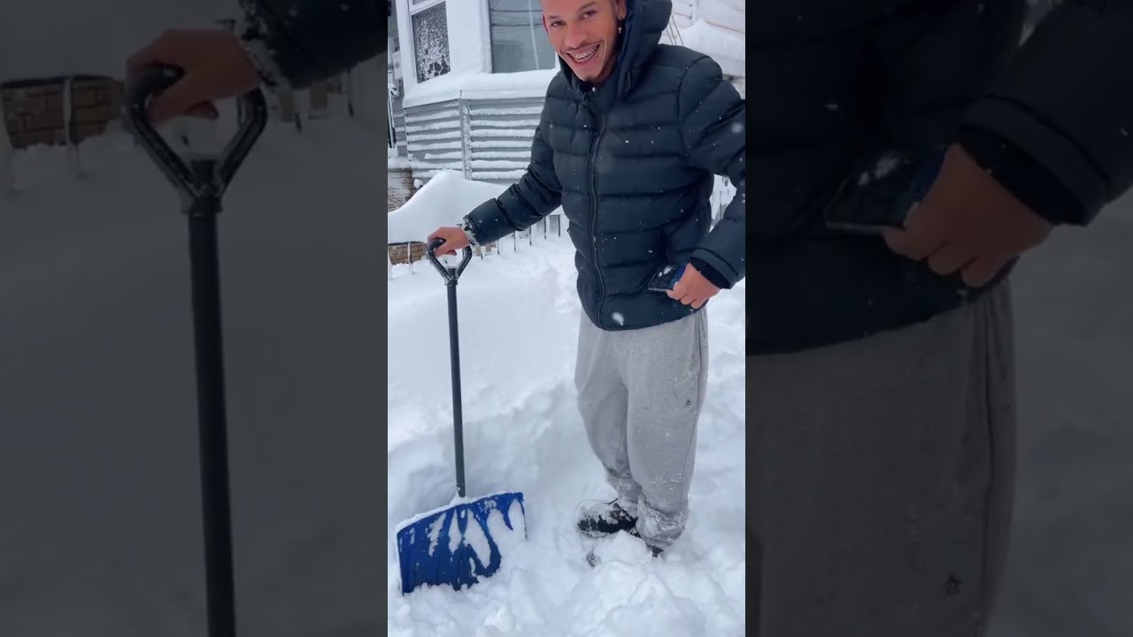 Um dia de muita neve em New Jersey . 