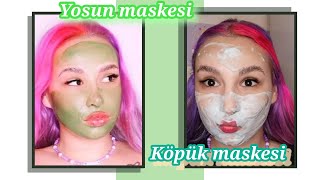 YOSUN MASKESİ VE KÖPÜK MASKESİ DENEDİM - Tek Marka Cilt Bakımı /Zenix