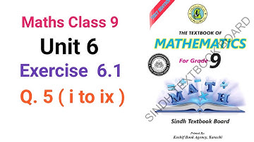 #Maths Class 9 | Unit 6 | Exercise 6.1 | Q . 5 | Sindh textbook board