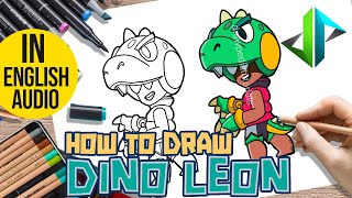 [DRAWPEDIA] HOW TO DRAW *NEW* DINO LEON (BRAWLER) from BRAWL STARS - STEP BY STEP DRAWING TUTORIAL