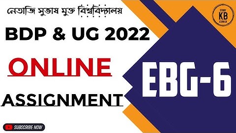 NSOU BDP Assignment 2022 EBG-6 || Live || NSOU EBG6 MCQ Question/Answer #nsou