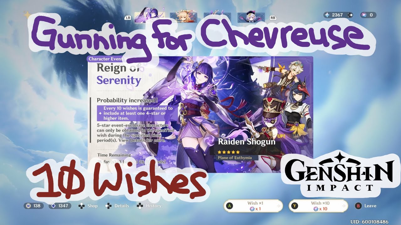 Raiden Shogun rerun banner; 10 pulls [Genshin 4.3 Week 4] - YouTube