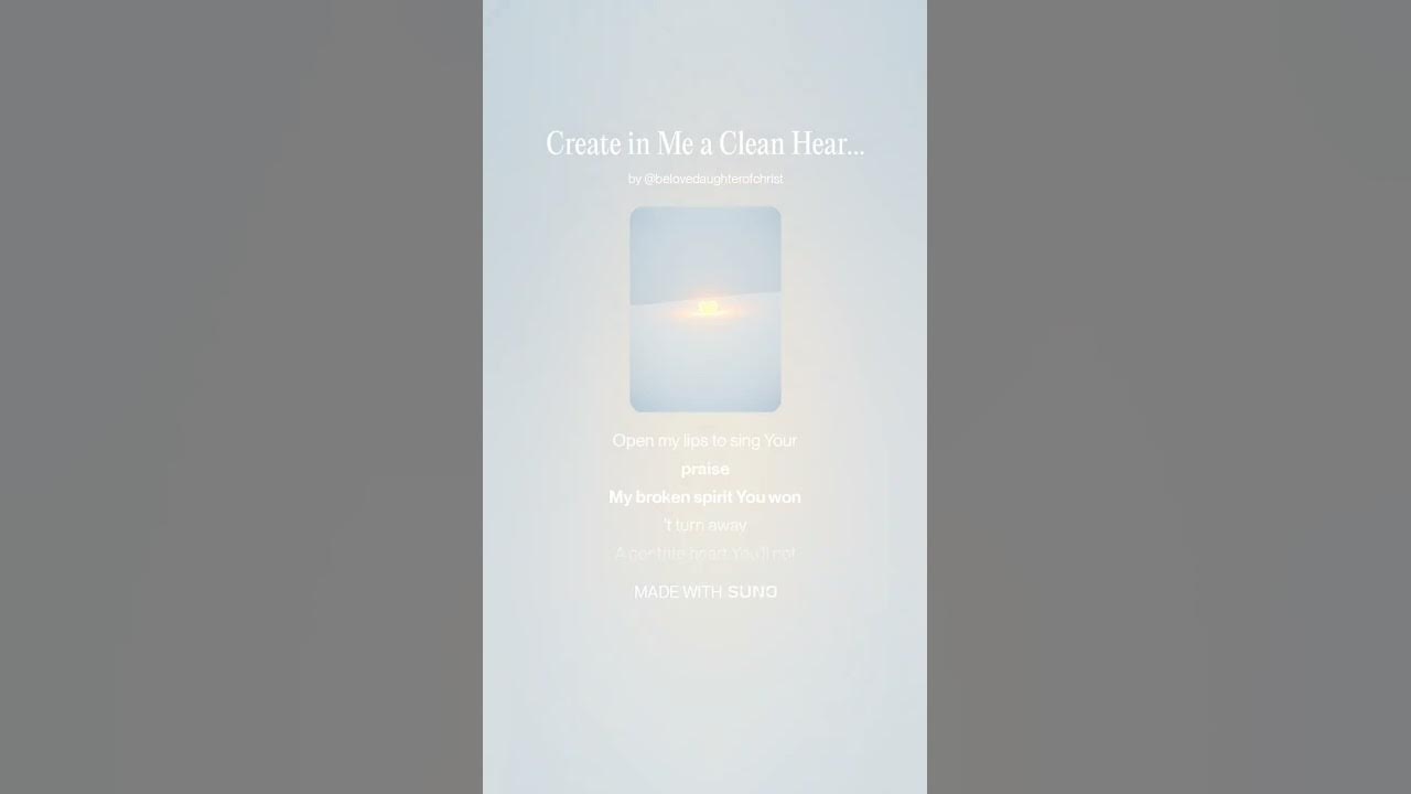 Create in Me a Clean Heart | Worship Song Inspired by Psalm 51 | Voice of Grace Create in Me a Clean Heart | Worship Song Inspired by Psalm 51 | Voice of Grace