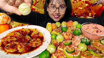 Eating Sour Fruits with Chilli Oil 🤤🤤 | Extremely Sour Food Challenge | Mukbang | Asmr Eating