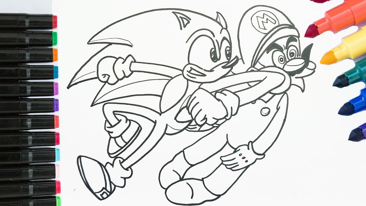 Sonic the Hedgehog coloring page - Drawing 1  Hedgehog colors, Mermaid  coloring pages, Super mario coloring pages