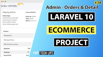 Laravel 10 Ecommerce Project | #38 Admin - Orders & Detail | Backend | PHP Tech Life Hindi