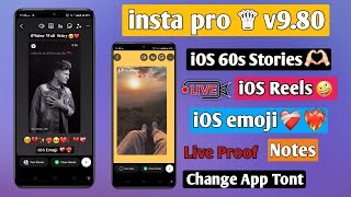 instapro v9.80 | iOS Story Reshare | iOS Reels | 60s Story | Change App | Font