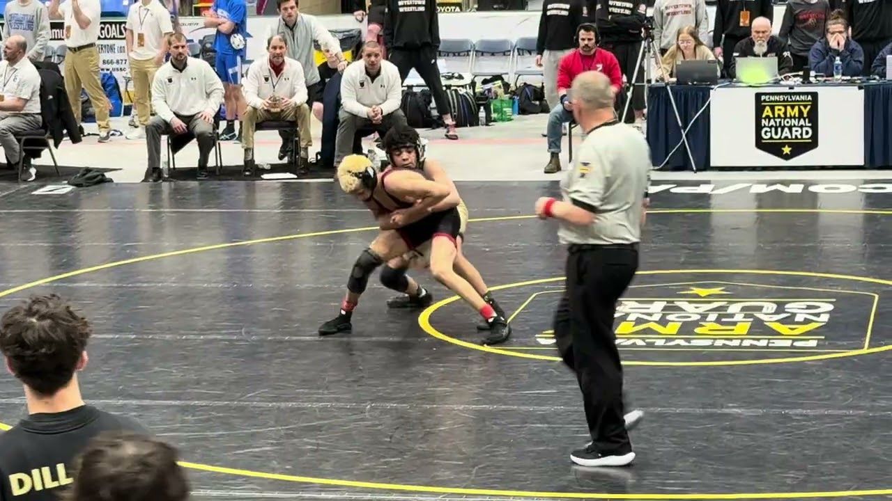 BECA Sophomore Andrew “AJ” Gomez vs Boyertown Junior Boden Waite. 127LBS