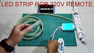 Led Strip Selang RGB 10M 220V IP67 Paket Remote - Lampu Etalase - Lampu Plafon - Lampu Gapura