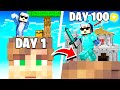 I Survived 100 Days On MrBeast Head... (Minecraft)