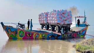 Crazy People Carrying Heavy Loaded Tractor Trolley On Wooden Boat | Fazal Sanwal Vlogs