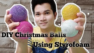 DIY Elegant Christmas Ball with Styrofoam and beads