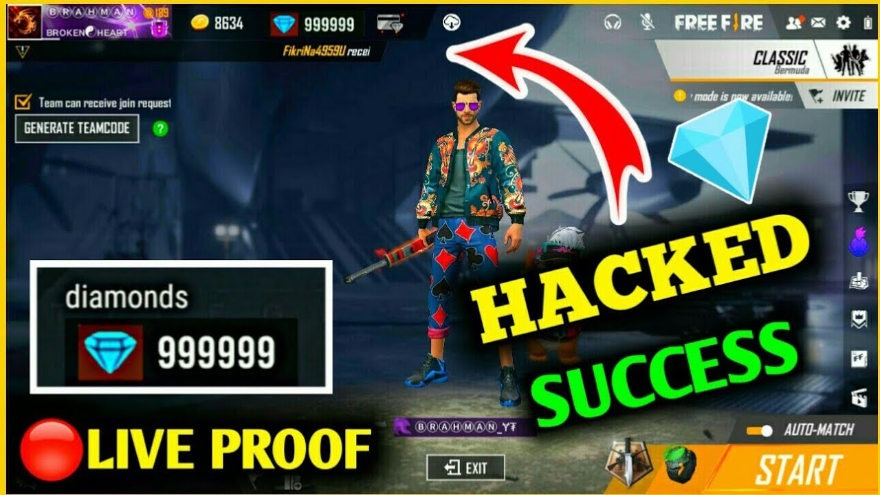 How To Hack Free Fire Diamonds Free Fire Unlimited Diamond Hack No Ban 100 Working Trick Youtube