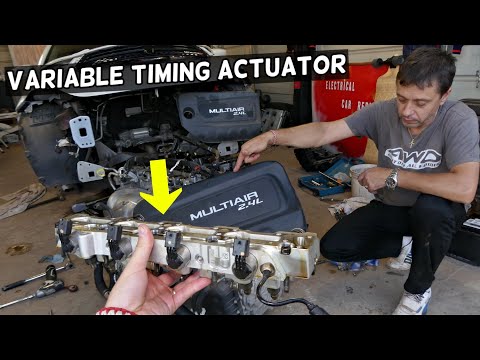 VARIABLE TIMING ACTUATOR REPLACEMENT REMOVAL, BRICK CONTROL MODULE DODGE DART  VVT SOLENOID