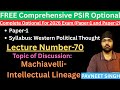 PSIR Class-70- Machiavelli's Intellectual Lineage