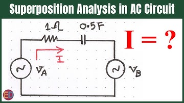 Superposition Theorem Problem, Superposition Example, AC Phasor Analysis