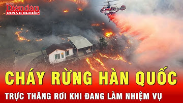 Trực tiếp khoảnh khắc trực thăng rơi khi chữa cháy rừng Hàn Quốc, phi công thiệt mạng | Tin tức 24h