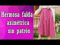 Cómo hacer una falda | asimétrica | sin patrón | muuy fácil de hacer | paso a paso