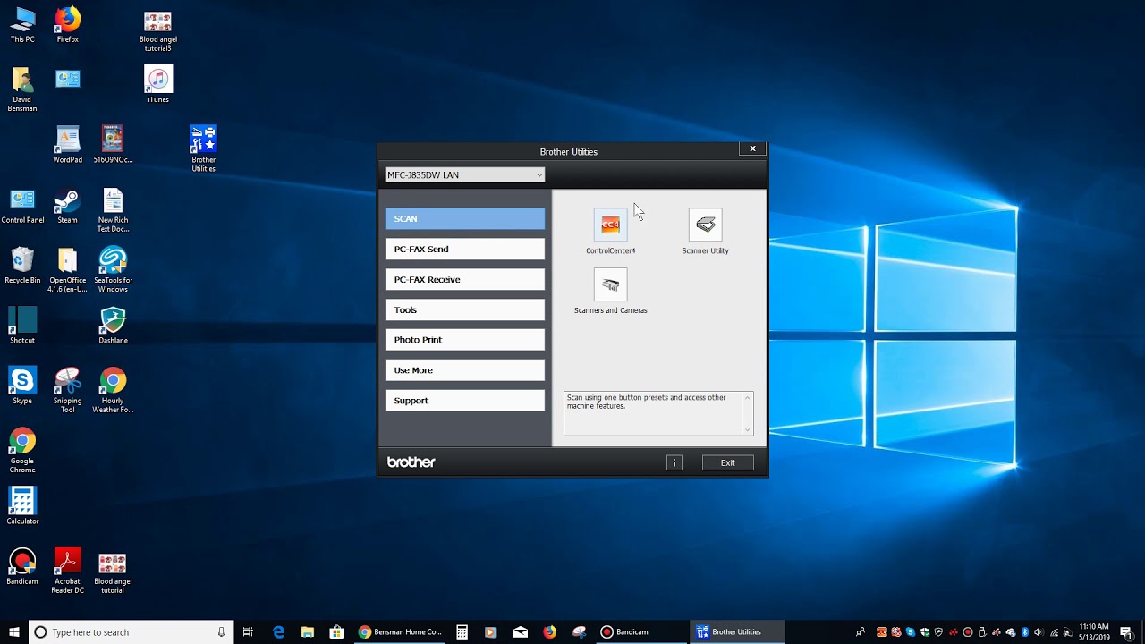 To Scan From A Brother All In One Printer In Windows 10 - YouTube