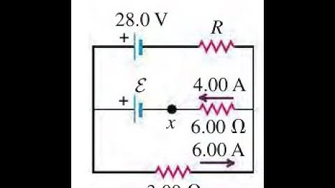 In the circuit shown in find (a) the current in resistor ; (b) the resistance ; (c) the unknown emf
